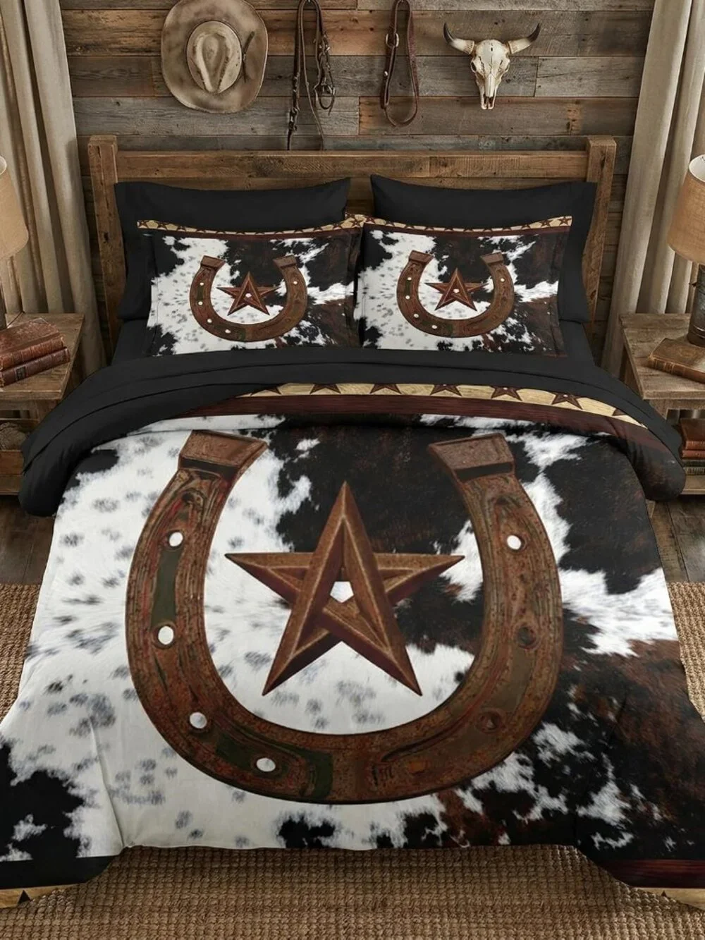 King Comforter Set with Sheets, 7 Pieces Western Cowboy Bedding | Bed in A Bag f
